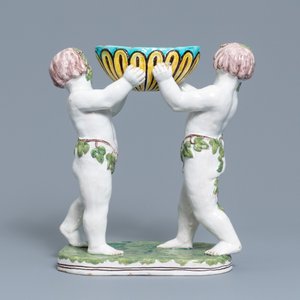 A polychrome faience group with two Bacchus figures, Geo Martel, Dèsvres, early 20th C. — 照片 3