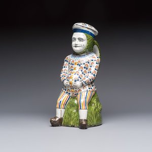 A polychrome French faience 'Jacquot' table fountain, Desvres, ca. 1900 — photo 1