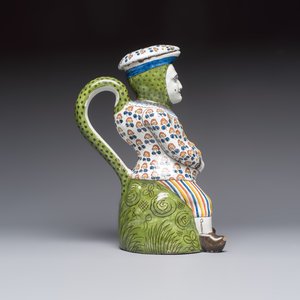A polychrome French faience 'Jacquot' table fountain, Desvres, ca. 1900 — photo 4