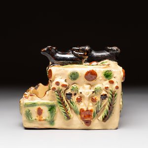 A polychrome-glazed inkwell with relief design, possibly Italy or France, 18/19th C. — foto 4