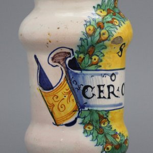 A polychrome Italian Deruta waisted albarello Cer.Oxicroti ca. 1530 — photo 4