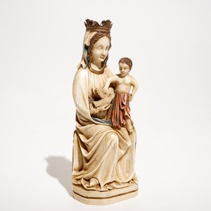 A polychrome ivory model of the Madonna and Child, prob. Dieppe, 19th C. — 照片 5