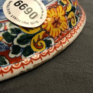 A polychrome mixed technique Dutch Delft brush back, 18th C. — 照片 4