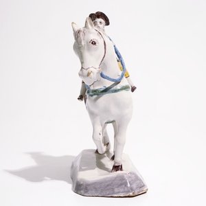 A polychrome model of a horse and rider, Dutch Delft or Northern-French, 18th C. — photo 3
