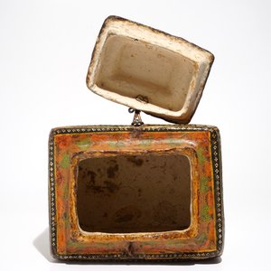 A polychrome painted papier mache storage box and cover, prob. India, 19th C. — photo 8