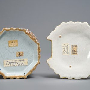 A polychrome petit feu and gilded Dutch Delft rooster-topped butter tub, 1st half 18th C. — 照片 7