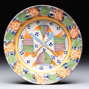 A polychrome Portugese pottery dish, Bandeira, 19th C. — foto 1