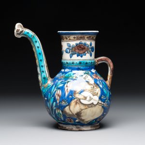 A polychrome Qajar ewer and a gilt bronze-mounted vessel, Iran, 19th C. — photo 2