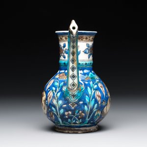 A polychrome Qajar ewer and a gilt bronze-mounted vessel, Iran, 19th C. — photo 3