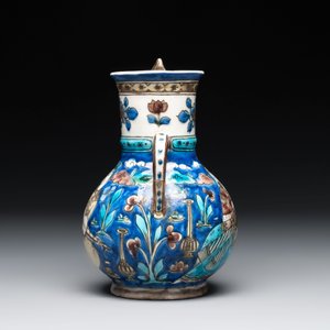 A polychrome Qajar ewer and a gilt bronze-mounted vessel, Iran, 19th C. — photo 5