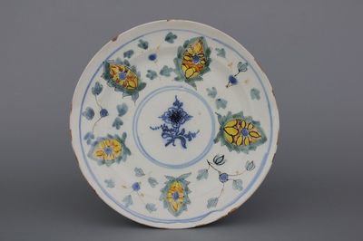A polychrome Savona plate, Folco workshop, 18th C.
