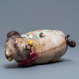 A polychrome Tournai faience model of a pug, 18th C. — photo 7