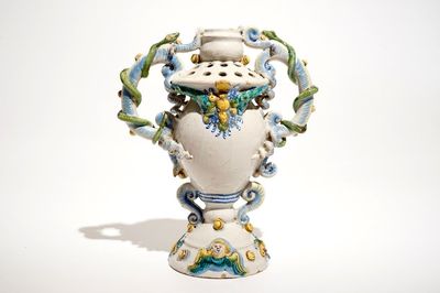 A polychrome Winterthur faience vase, Switzerland, 17th C.