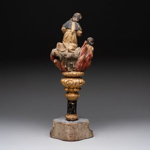 A polychrome wooden processional sculpture depicting purgatory, Germany, 17/18th C. — 照片 3
