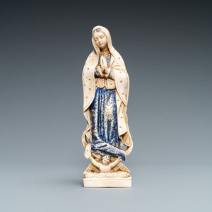 A polychromed and gilded ivory figure of a Madonna, 19th C. — 照片 1