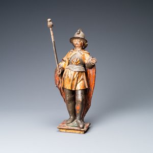 A polychromed and gilded wooden figure of Saint Georges, Southern Germany, 1st quarter 17th C. — photo 1