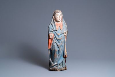 A polychromed oak figure of a monk, 2nd half 15th C.