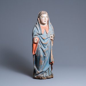 A polychromed oak figure of a monk, 2nd half 15th C. — 照片 1