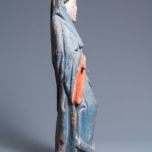 A polychromed oak figure of a monk, 2nd half 15th C. — 照片 3