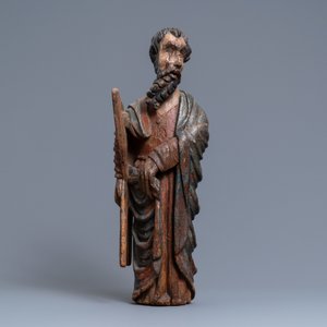 A polychromed oak figure of Saint Andrew, Normandy, France, late 15th C. — photo 2