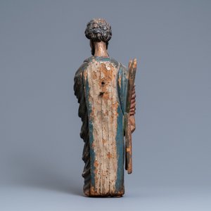 A polychromed oak figure of Saint Andrew, Normandy, France, late 15th C. — photo 4