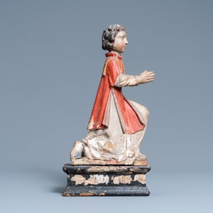 A polychromed wooden figure of a kneeling praying angel, ca. 1500 — photo 2