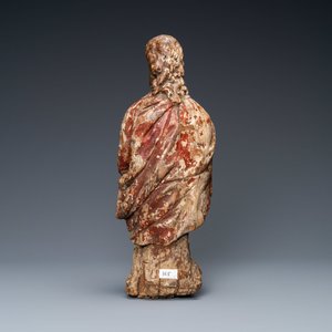 A polychromed wooden figure of an evangelist, 16th C. — photo 4