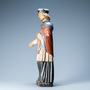 A polychromed wooden figure of Saint John of Nepomuk, probably Germany, 17/18th C. — photo 5