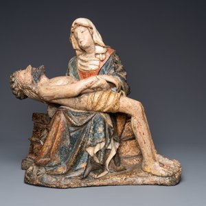 A polychromed wooden 'Pieta', South-Germany, 1st half 15th C. — 照片 2