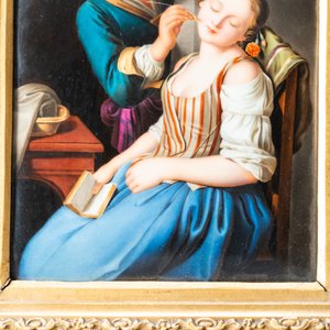 A porcelain plaque depicting a romantic couple, K.P.M. Berlin, Germany, 19th C. — 照片 3