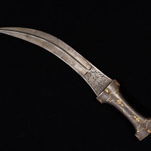 A Qajar damascened steel 'jambiya' dagger, Persia, 19th C. — photo 1