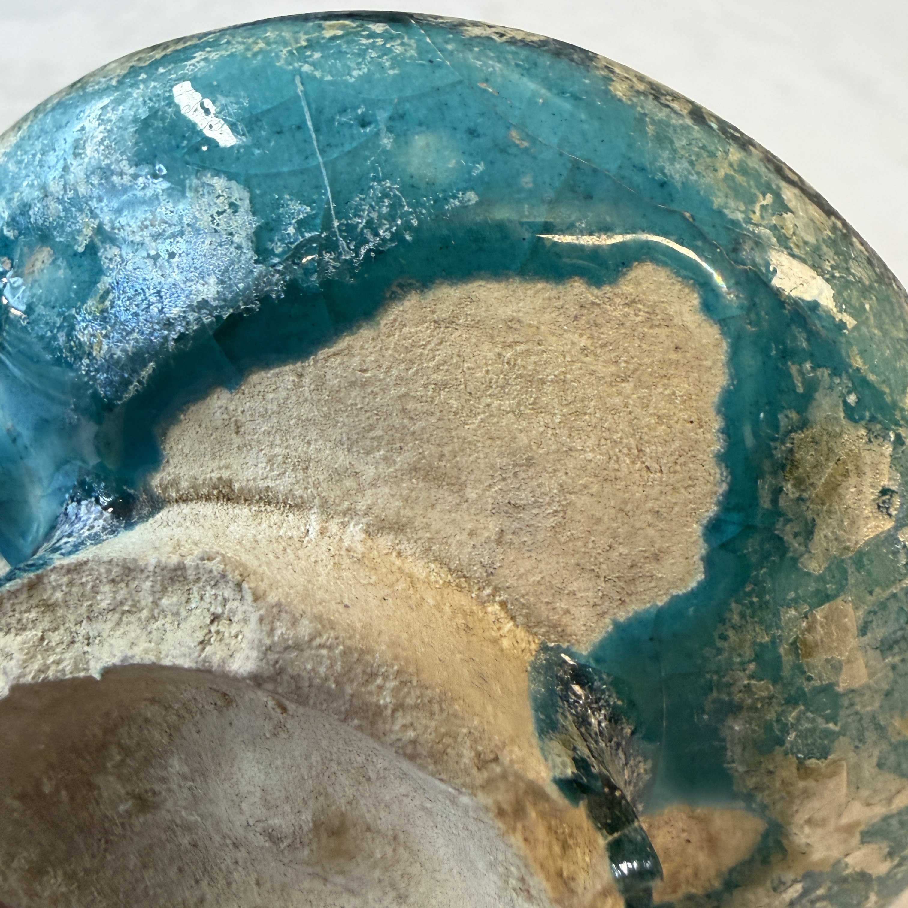 A Raqqa turquoise and black pottery jar with horizontal stripes — photo 11