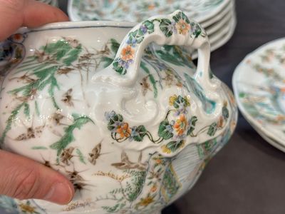 A rare 30-piece KPM porcelain service with Cantonese famille verte painting, China and Germany, 19th C. — photo 31