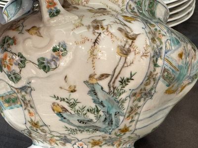 A rare 30-piece KPM porcelain service with Cantonese famille verte painting, China and Germany, 19th C. — photo 35