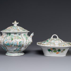 A rare 30-piece KPM porcelain service with Cantonese famille verte painting, China and Germany, 19th C. — photo 9