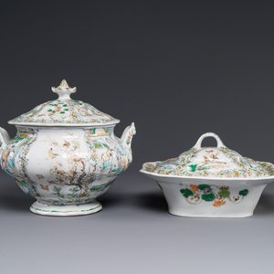 A rare 30-piece KPM porcelain service with Cantonese famille verte painting, China and Germany, 19th C. — photo 10