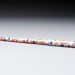 A rare and fine Chinese iron-red, blue and white 'dragon' brush handle and cover, Jiaqing mark and of the period — photo 6