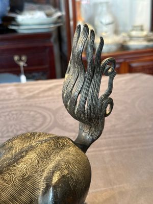 A rare and large Chinese bronze lion-form censer, Southern Song — foto 7
