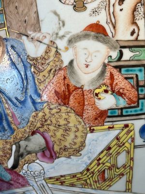 A rare and large Chinese Canton famille rose 'mandarin subject' bowl, Hua Xuan 花軒 and Ju Qing 居清 mark, Qianlong — 照片 14