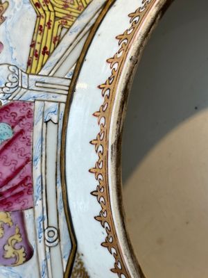 A rare and large Chinese Canton famille rose 'mandarin subject' bowl, Hua Xuan 花軒 and Ju Qing 居清 mark, Qianlong — 照片 29
