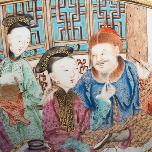 A rare and large Chinese Canton famille rose 'mandarin subject' bowl, Hua Xuan 花軒 and Ju Qing 居清 mark, Qianlong — 照片 9
