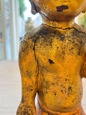 A rare and large Chinese gilt-lacquered bronze Buddha, Ming — 照片 10