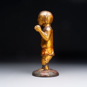 A rare and large Chinese gilt-lacquered bronze Buddha, Ming — 照片 3