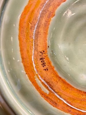 A rare and large Chinese Longquan celadon 'lotus bouquet' dish, Ming, early 15th C. — photo 12