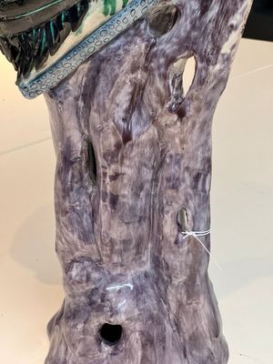 A rare and large Chinese polychrome-glazed crane on a rock, 18/19th C. — foto 12