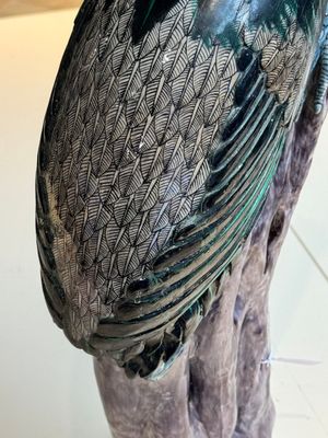A rare and large Chinese polychrome-glazed crane on a rock, 18/19th C. — foto 14