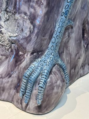 A rare and large Chinese polychrome-glazed crane on a rock, 18/19th C. — foto 20