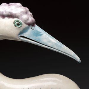 A rare and large Chinese polychrome-glazed crane on a rock, 18/19th C. — foto 16