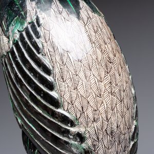 A rare and large Chinese polychrome-glazed crane on a rock, 18/19th C. — foto 18