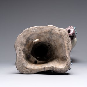 A rare and large Chinese polychrome-glazed crane on a rock, 18/19th C. — foto 21